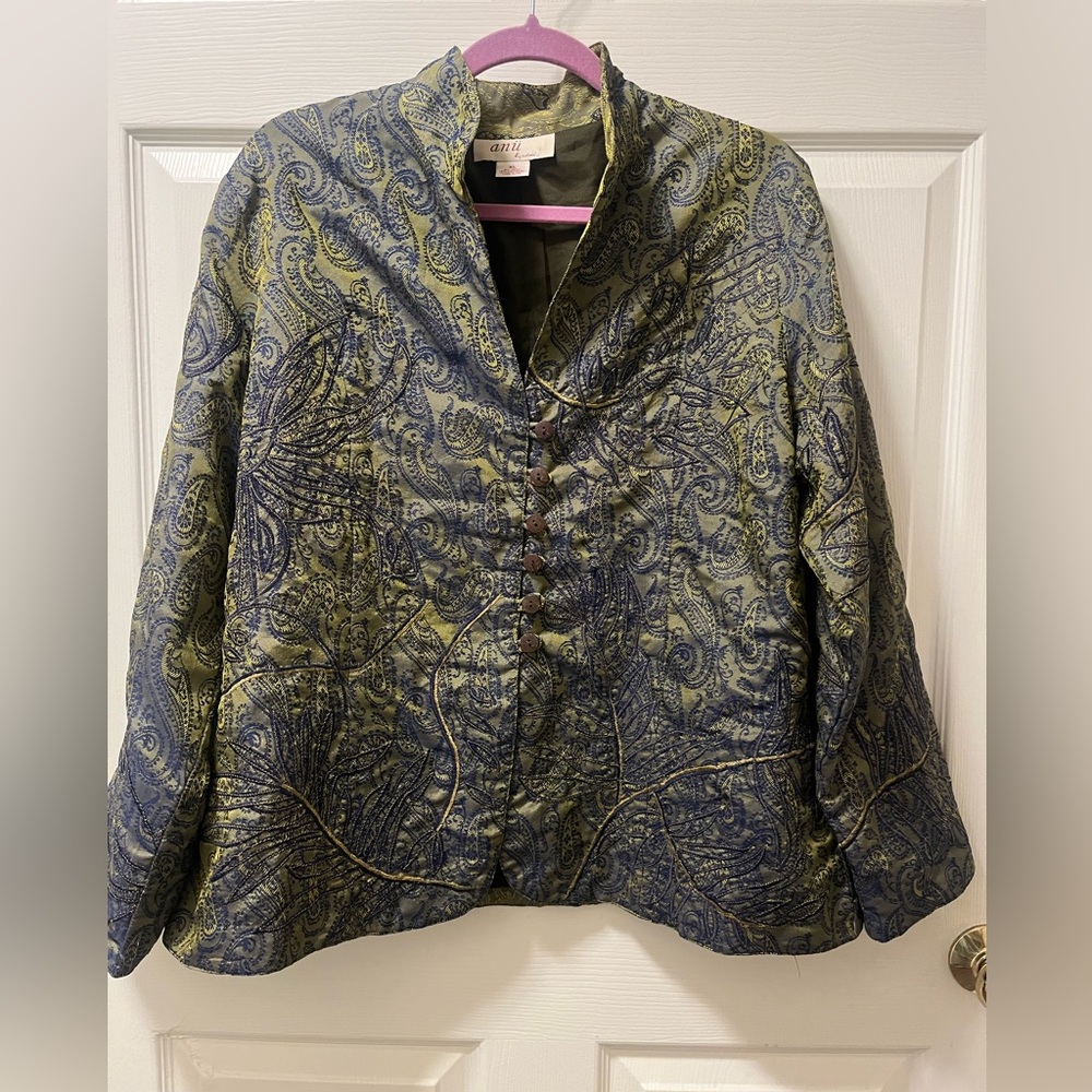 Anu Green and Blue Paisley Blazer
